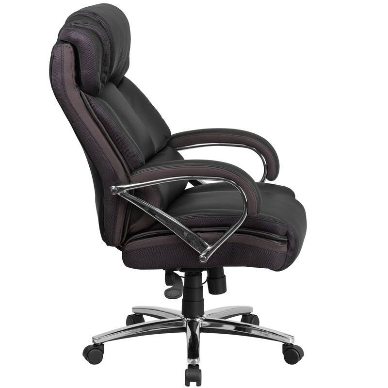 Big & Tall 500 lb. Rated LeatherSoft Ergonomic Office Chair w/ Chrome Base