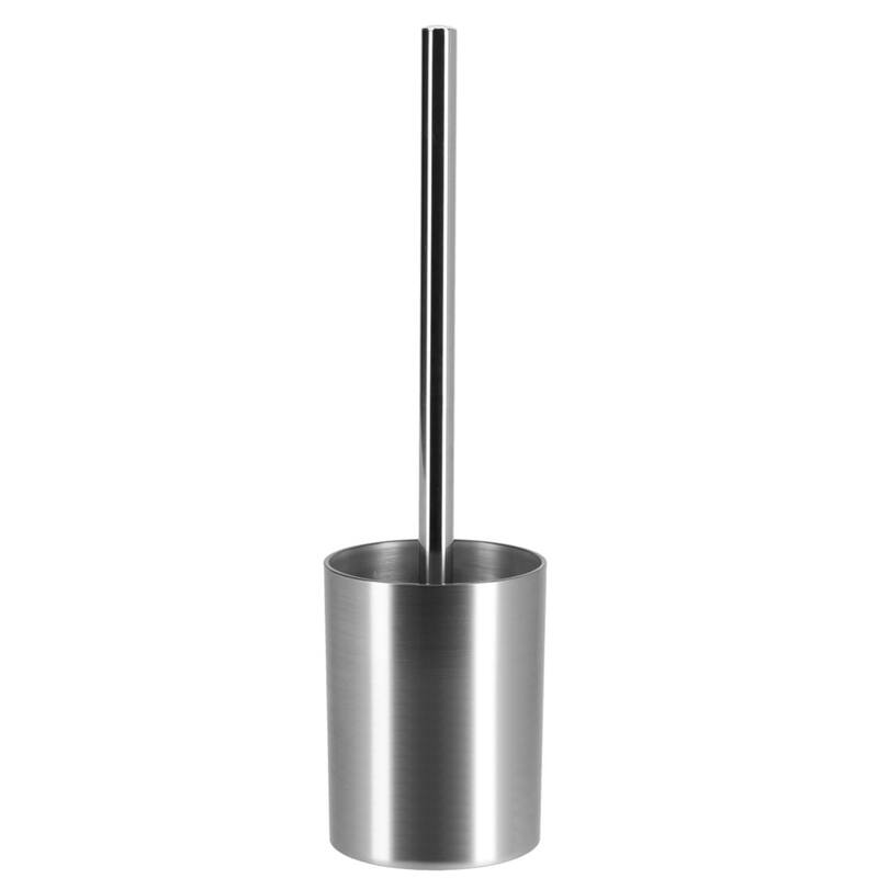 Toilet Brush and Holder Set NOUMEA Silver Brushed Aluminum - 3.12" L x 3.12" W x 14.12"H