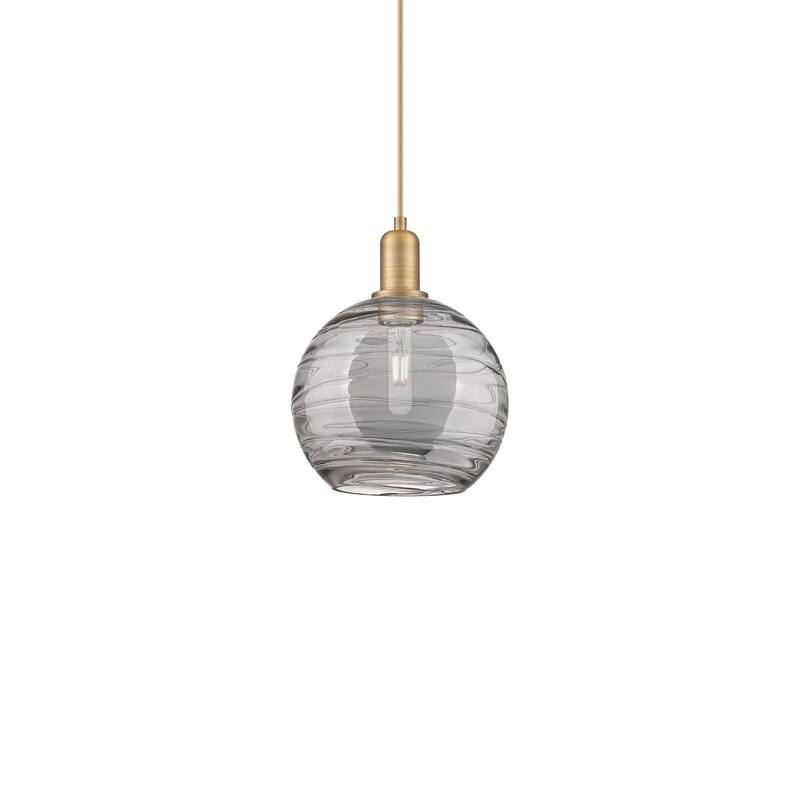 Innovations Lighting 716-1P-13-10 Athens Deco Swirl Pendant Athens - Brushed Brass / Light Smoke Deco Swirl