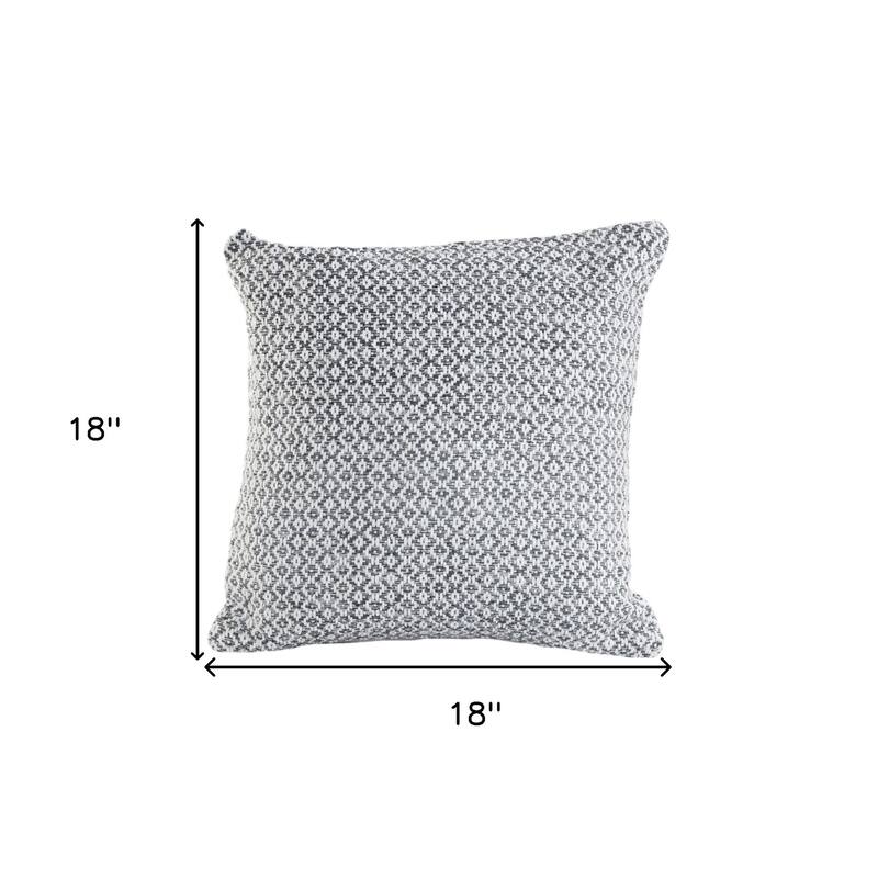 Set of Two Gray and White Geometric Cotton Throw Pillow