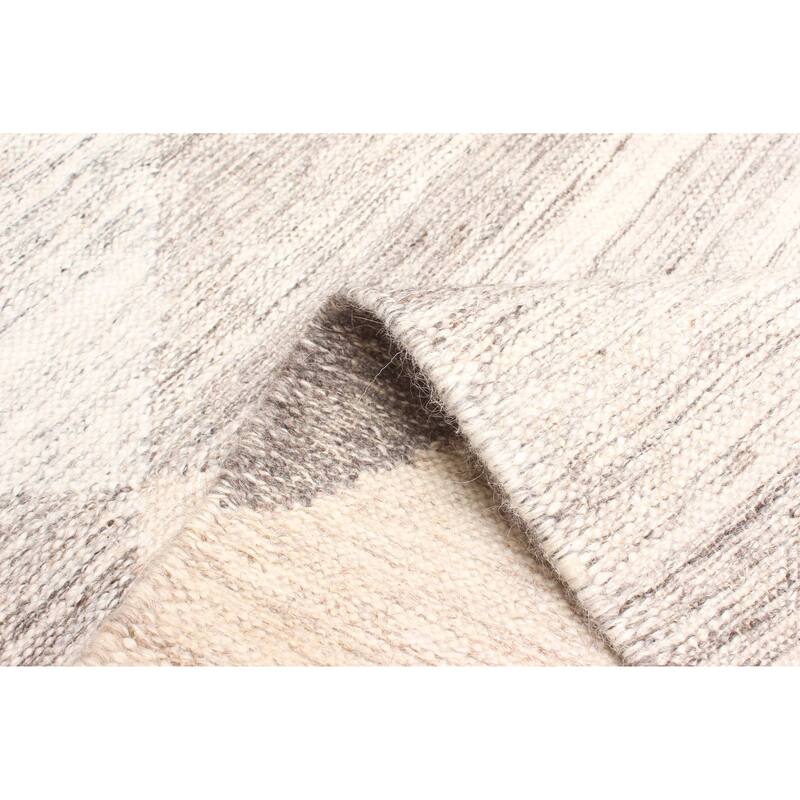 ECARPETGALLERY Flat-Weave Ankara FW Grey Wool Kilim - 5'1 x 7'6