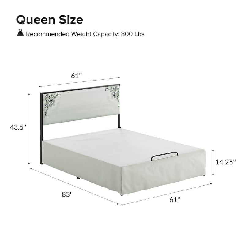 Oliver Modern Washable Slipcover Bed Upholstered Metal by HULALA HOME