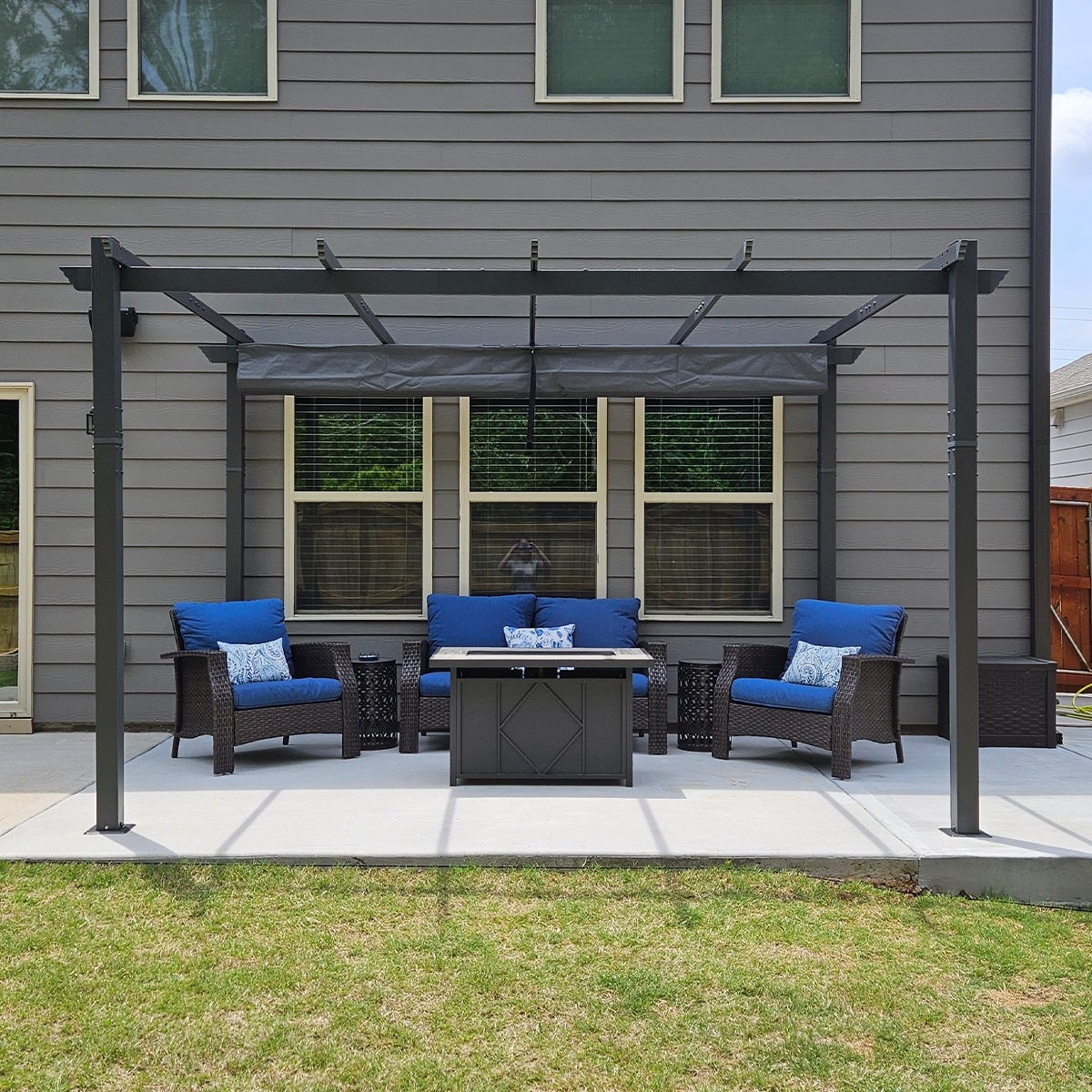 PURPLE LEAF Gazebo 10' x 13' Outdoor Retractable White Heavy-Duty ...