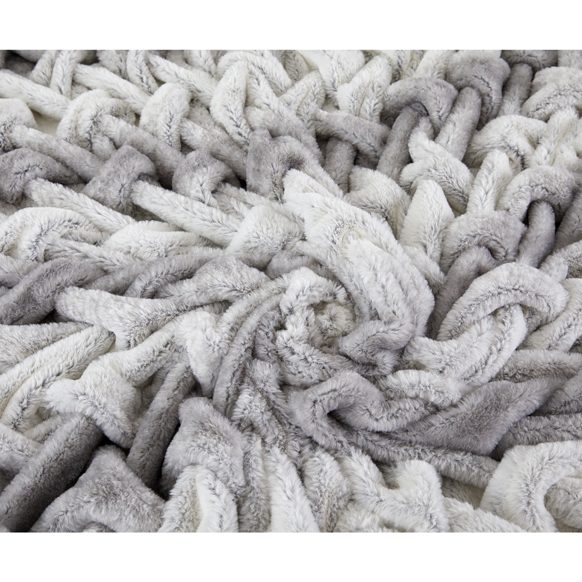 Modern Threads Faux Fur Braided Reverse To Flannel Throw 50 x 60 Navy