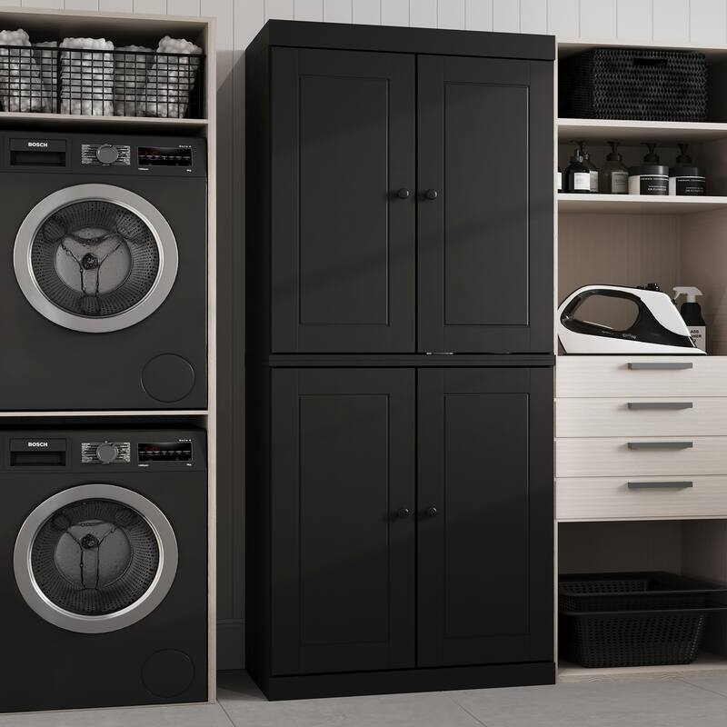 Palace Imports 100% Solid Wood Bathroom & Laundry Storage Cabinet, Raised Panel Doors, Adjustable Shelves, 32" Wide, 71.5" Tall