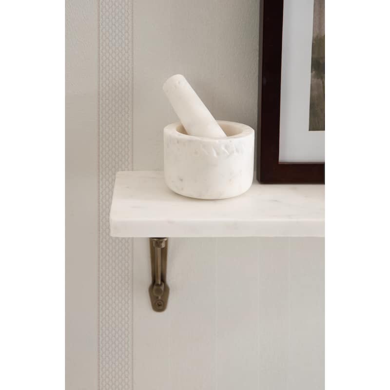 Kate and Laurel Hatley Marble Wall Shelf - 20"