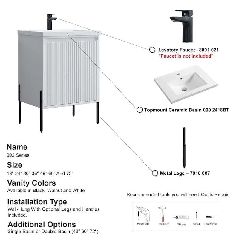 Ripple 24" Single Bathroom Vanity Set