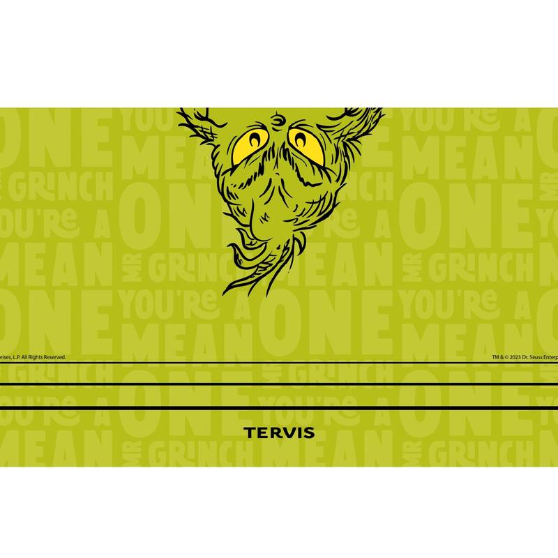 Tervis Traveler Dr. Seuss Grinch Who Stole Christmas Holiday Mean One Triple Walled Insulated Travel Tumbler, Stainless Steel