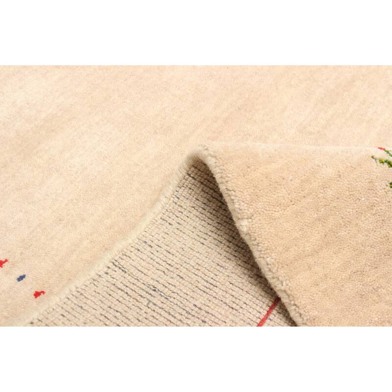 ECARPETGALLERY Hand Loomed Kashkuli Gabbeh Beige Wool Rug - 3'2 x 5'0