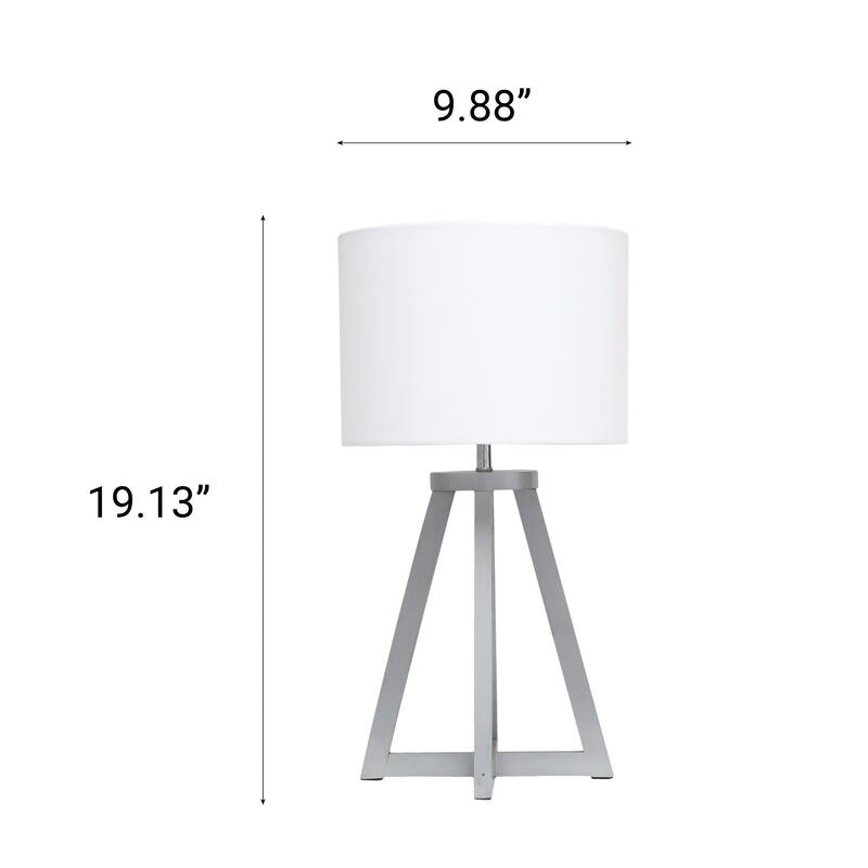 Tripod Table Lamp with Drum Shade - 19" - Gray and White
