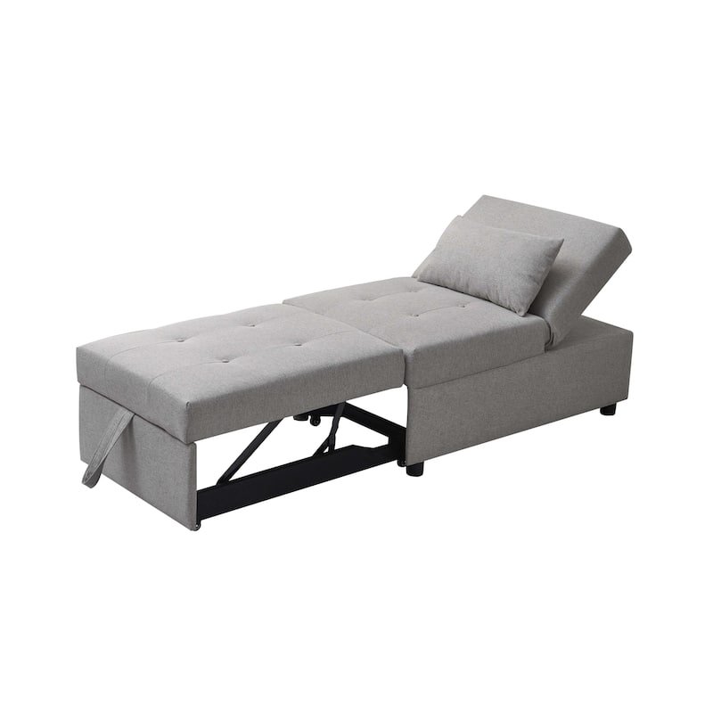 Michelle Convertible Ottoman Bed (Light Grey)