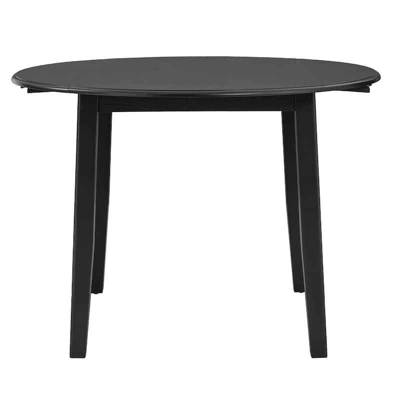 5-Piece Round Dining Table Set for 4 People, 1 Folding Wood Dining Table + 4 Upholstered Chairs, for Small Apartments