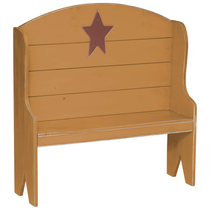 Farmhouse Miniature Deacon's Bench - Mustard Yellow