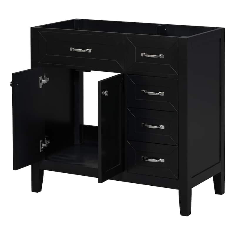(Base Only) 36" Bathroom Vanity without Sink, Bathroom Cabinet with Drawers