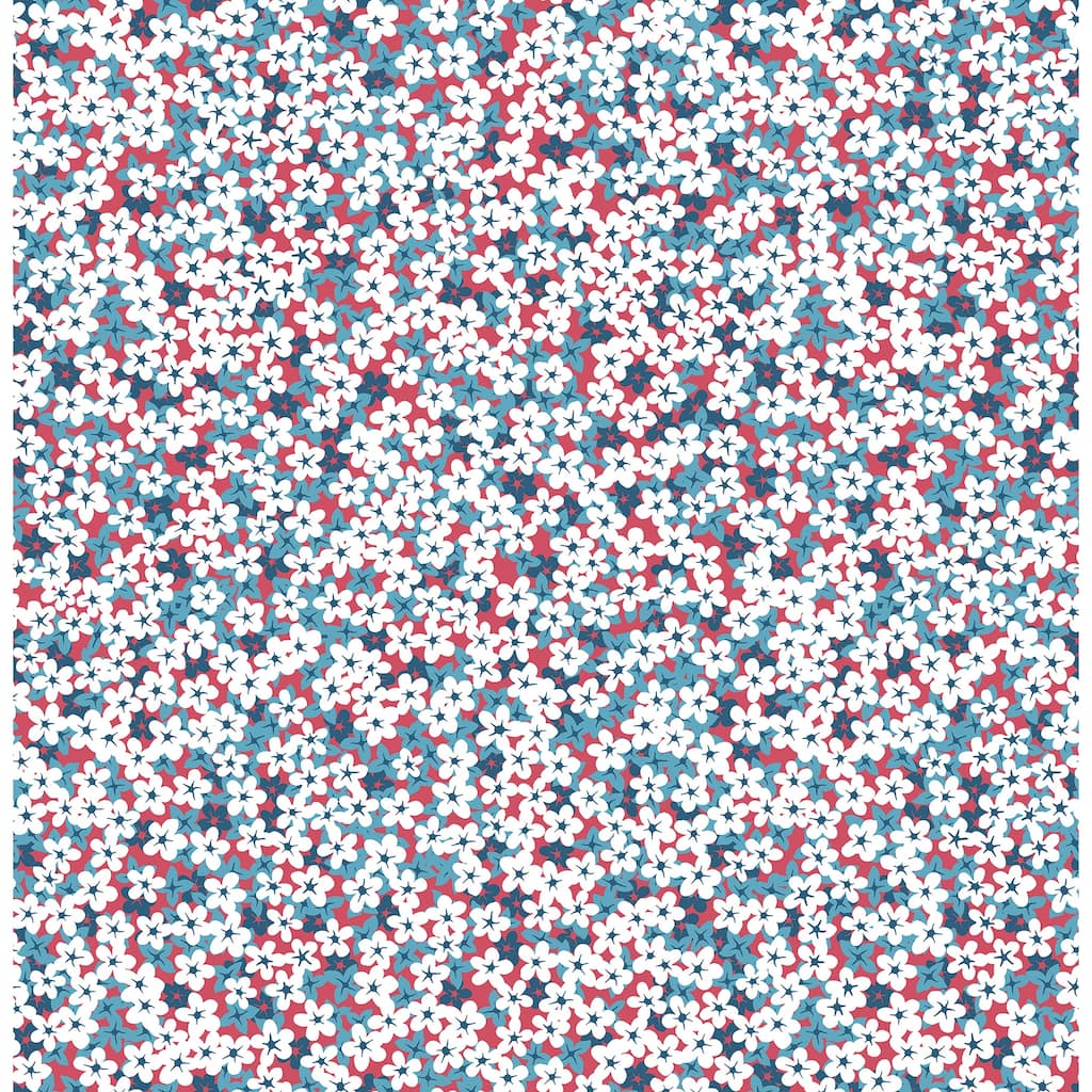 A-Street Prints Giverny Red Miniature Floral Wallpaper