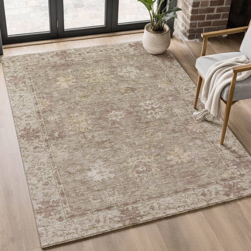 Premium Washable Super Soft Traditional Caply Mayfield Rug - Khaki - 10' x 14'