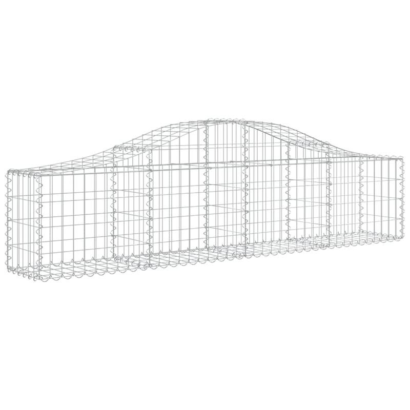 vidaXL Gabion Basket Arched Gabion Basket Planter for Flower Galvanized Iron - 78.7 x 78.7 x 23.6 inch