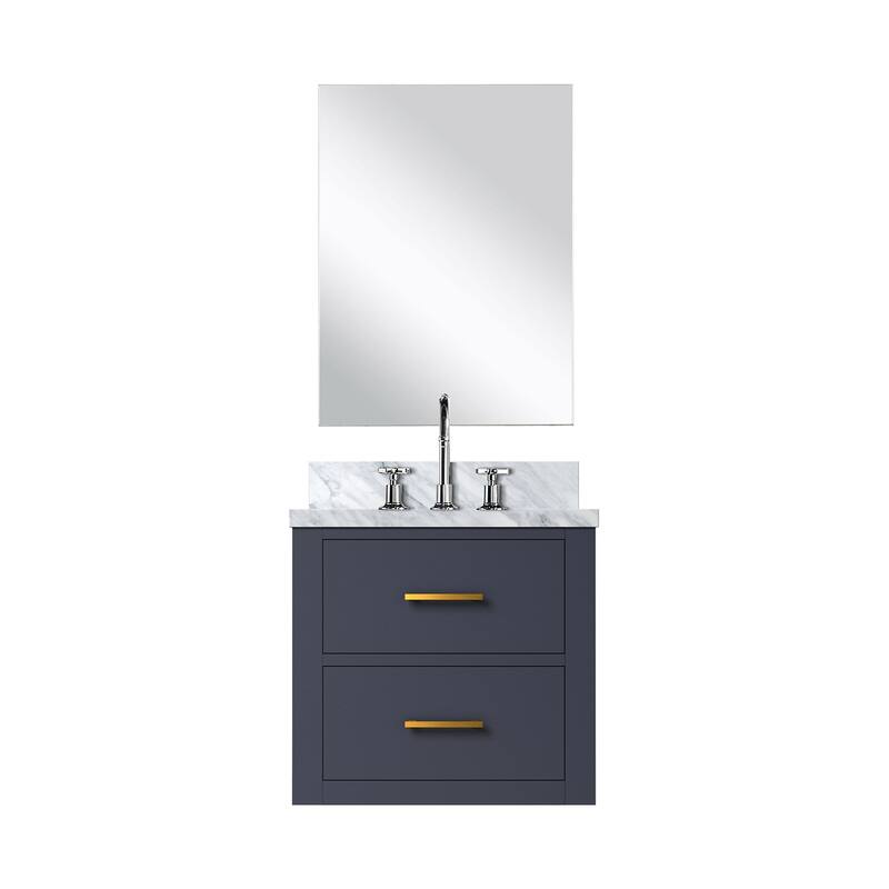 Castor Bath Vanity with Acrylic Top, Sink, Mirror and Faucet