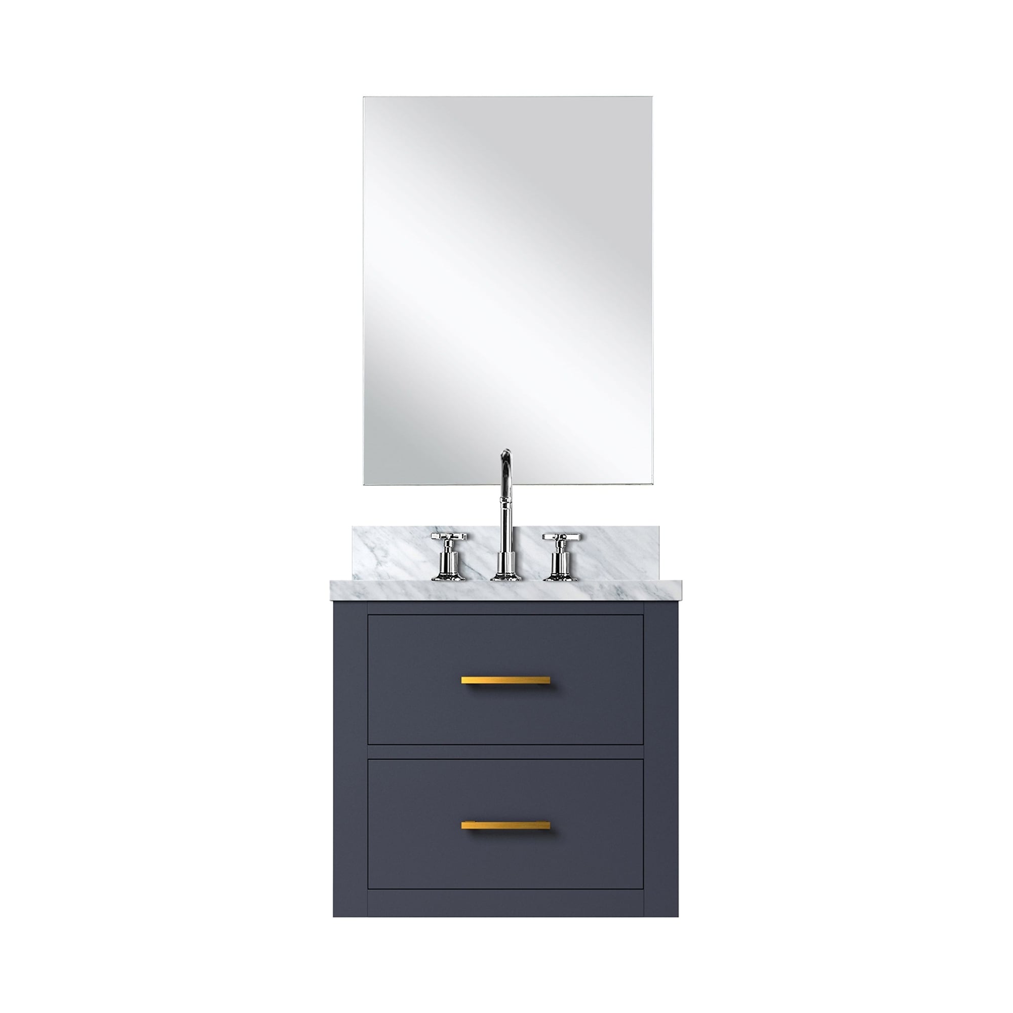 Castor Bath Vanity with Acrylic Top, Sink, Mirror and Faucet