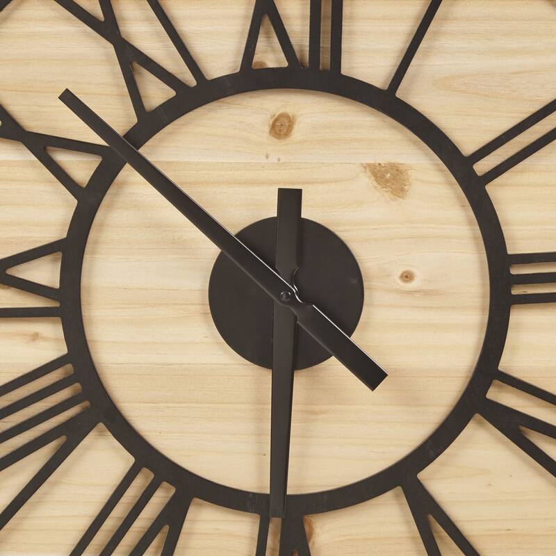 Madison Park Mason 23.6" Wood Wall Clock