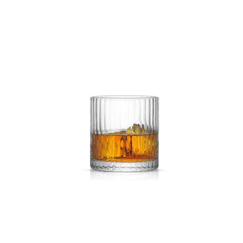 JoyJolt Elle Drinkware Set Ribbed Glasses Set of 4 Water Glasses and Tumblers