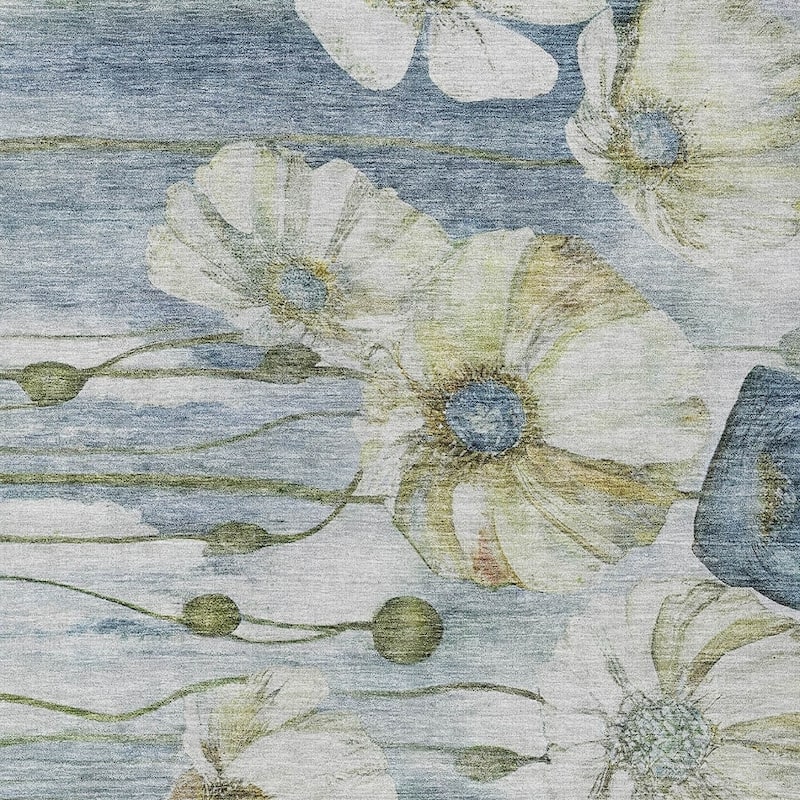 HomeRoots Floral Transitional Rectangle Outdoor Rug