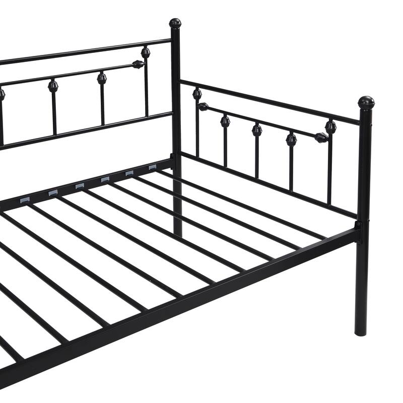 Twin Size Metal Daybed with Trundle and No Box Spring Needed
