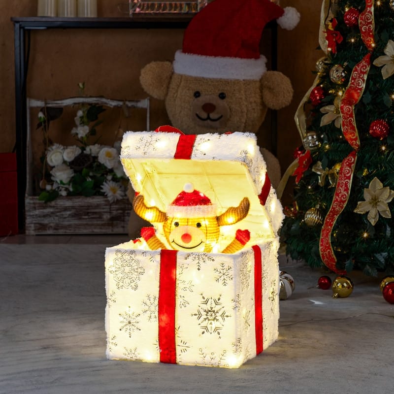 12in Motorized Gift Box Christmas Decorations with Motor