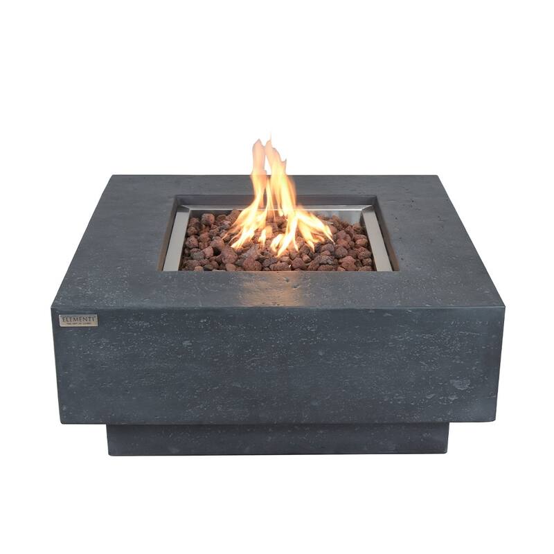 Elementi Manhattan Dark Grey Outdoor Fire Pit Table - 36 Inches