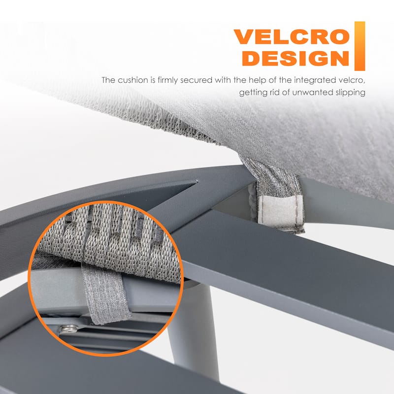 Aluminum Patio Outdoor Dining Chair Woven Rope Armchair with Removable Gray Cushion (2-Pack)