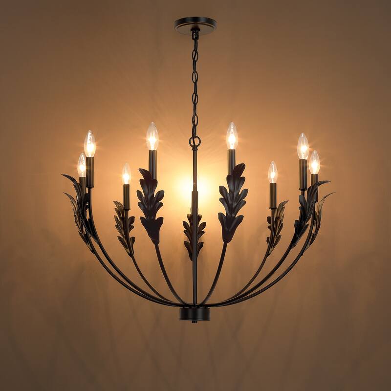 Acroma Black Vintage Leaf Pattern Pendant Light Ideal for Living Room Lighting