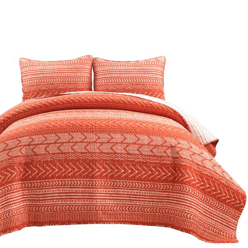 Lush Decor Hygge Geometric Pattern 3-piece Quilt Set