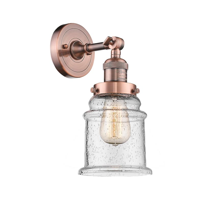 Innovations Lighting Canton Single Light 11" Tall Bathroom Sconce - Antique Copper / Seedy