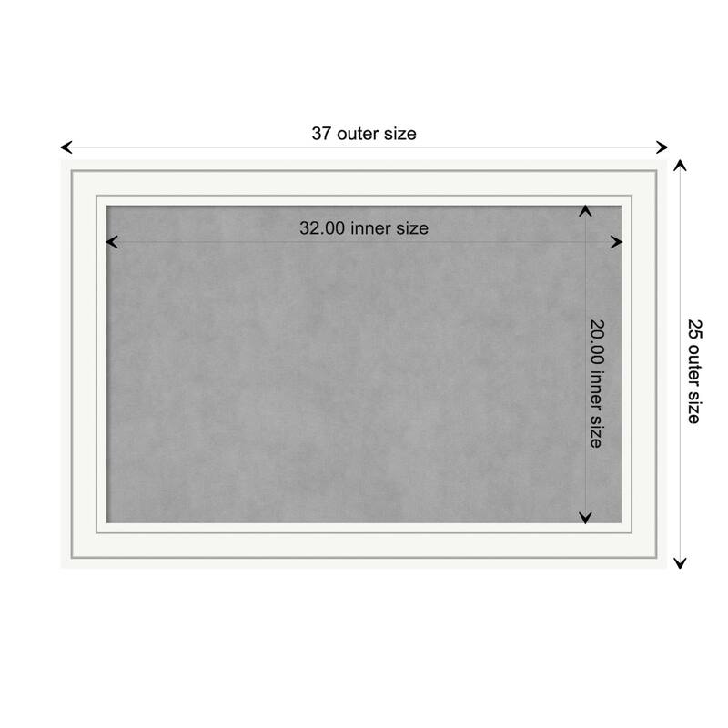 Amanti Art Craftsman White Framed Magnetic Board - Board Size 32x20