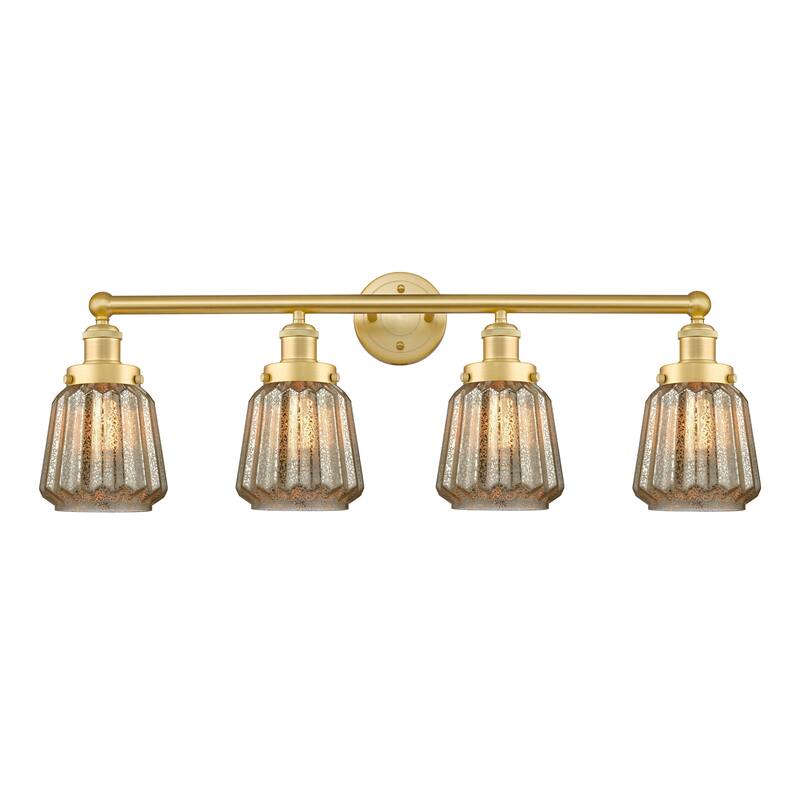 Innovations Lighting Chatham - 4 Light 34" Bath Vanity Light - Mercury/Satin Gold
