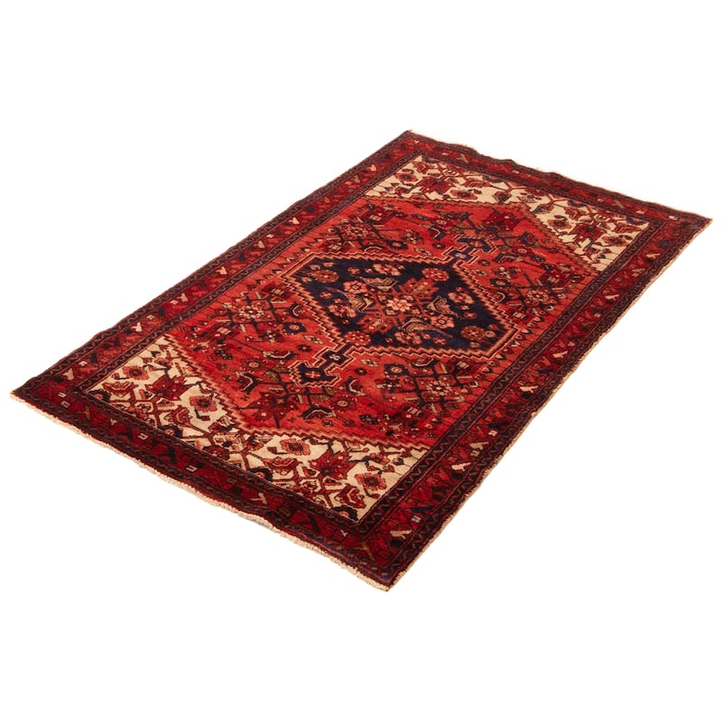ECARPETGALLERY Hand-knotted Andelz Red Wool Rug - 3' 10" x 6' 3"