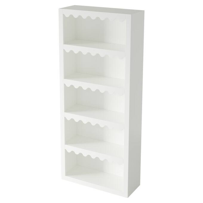 5-Tier White Bookcase, Wooden Tall Bookshelf for Living Room