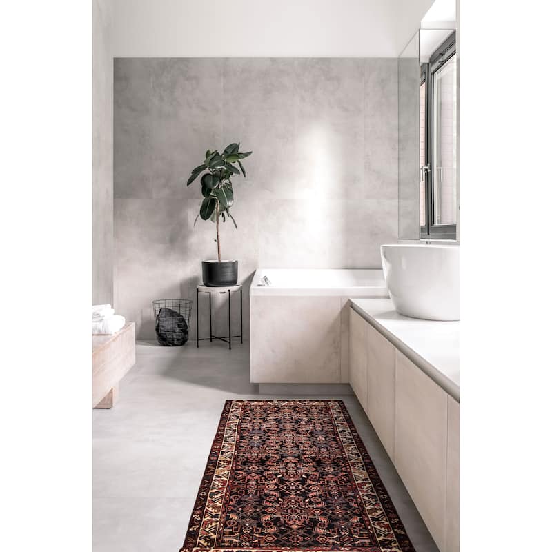 ECARPETGALLERY Hand-knotted Andelz Navy Wool Rug - 3'6 x 9'4