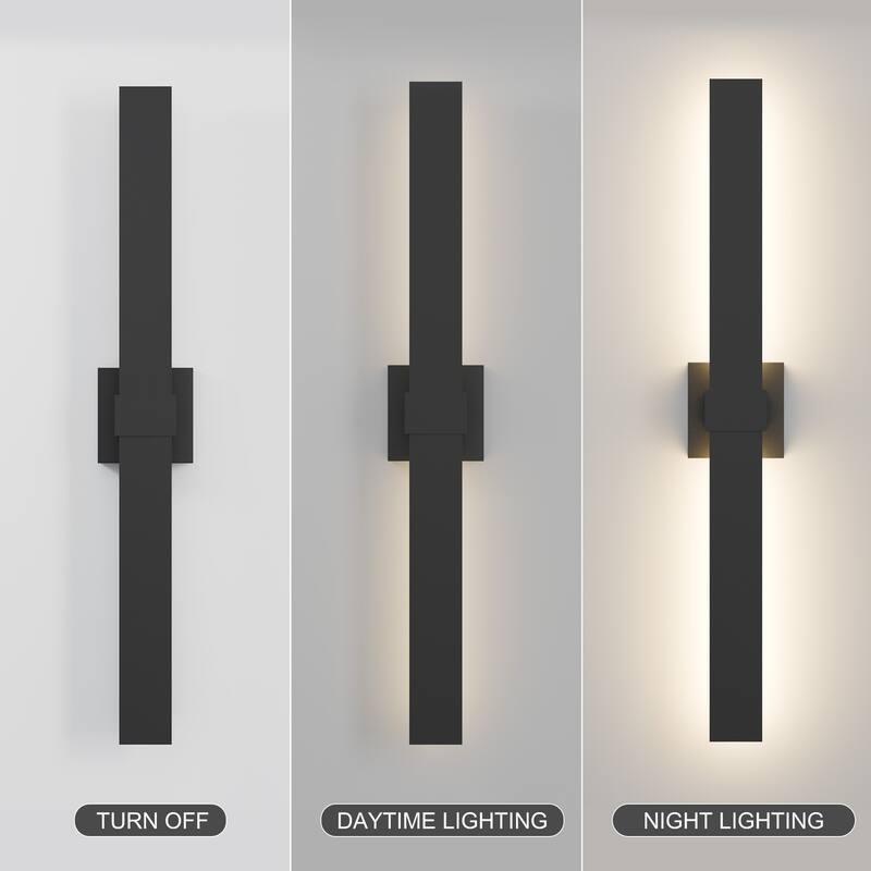 1-Light Black/White Aluminum LED Outdoor Wall Sconce (1 Pack / 2 Pack)
