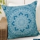preview thumbnail 16 of 34, Decorative Indoor Outdoor Weatherproof Throw Pillows Cushions with Inserts – 18x18 Inches - 18''X18'' Mandala Teal