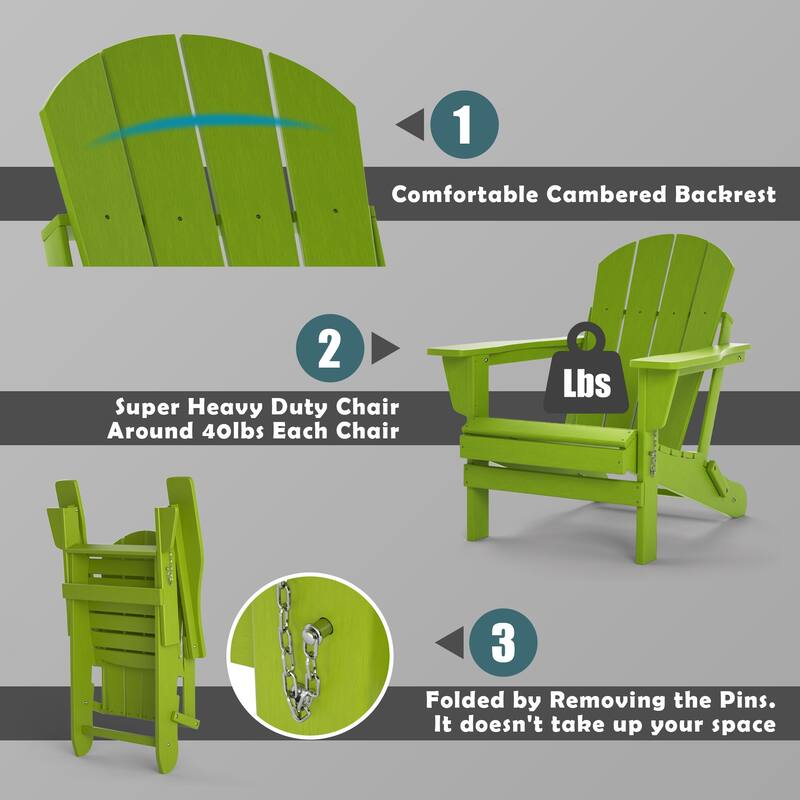 Poly Outdoor Adirondack Chair - Foldable All Weather
