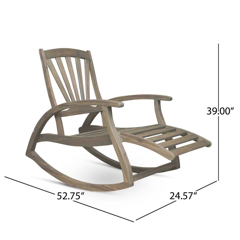 Sunview Outdoor Acacia Rocking Chair with Footrest by Christopher Knight Home