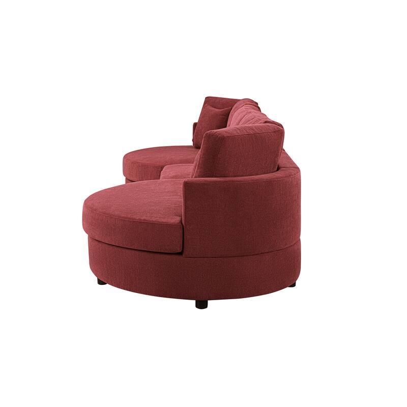 Christopher Knight Home - Xanthippe 3 Seater Upholstered Curved Design Sofa with Throw Pillow
