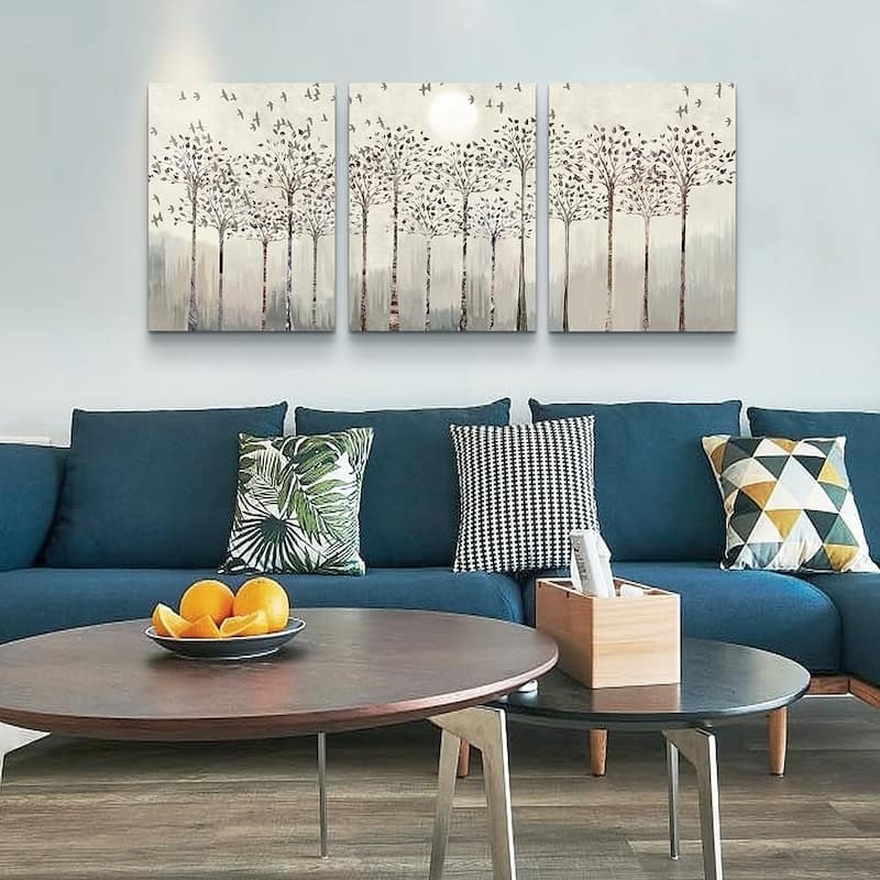 Wall Decor Pictures Trees And Birds Abstract Wall Paintings