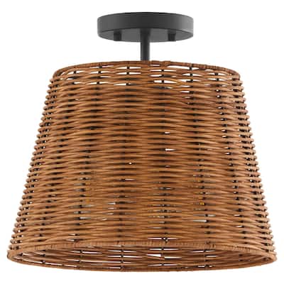 Quorum International 2893-13 Wicker 3 Light 13" Wide Semi-flush