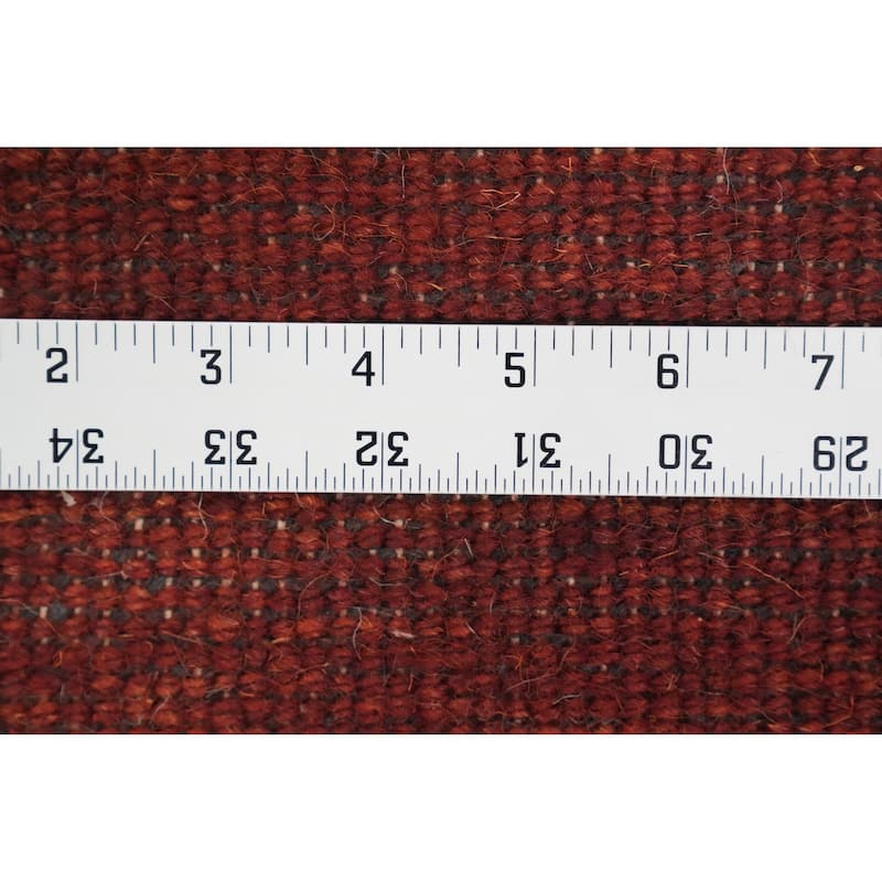 Hand Knotted Oriental 100% Wool Carpet Modern Stripe Oranges & Rust Gabbeh Area Rug - 7' 7'' X 5' 2''