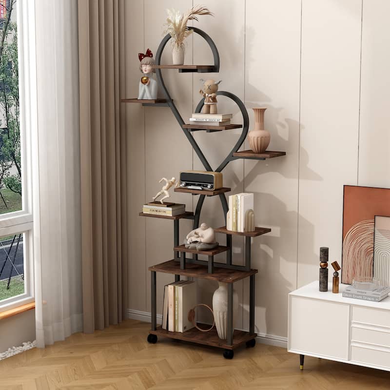 Plant Stand with Grow Lights, Tiered Indoor Plant Shelf, Metal Plant Flower Holder Stand, S-Shaped Plant Rack for Home, Patio