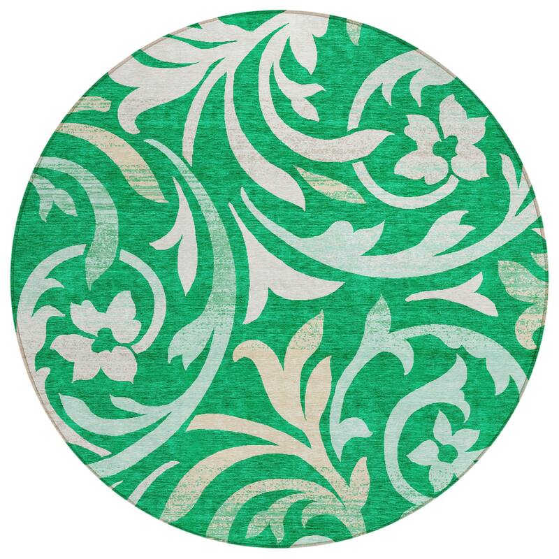 HomeRoots Floral Transitional Rectangle Outdoor Rug