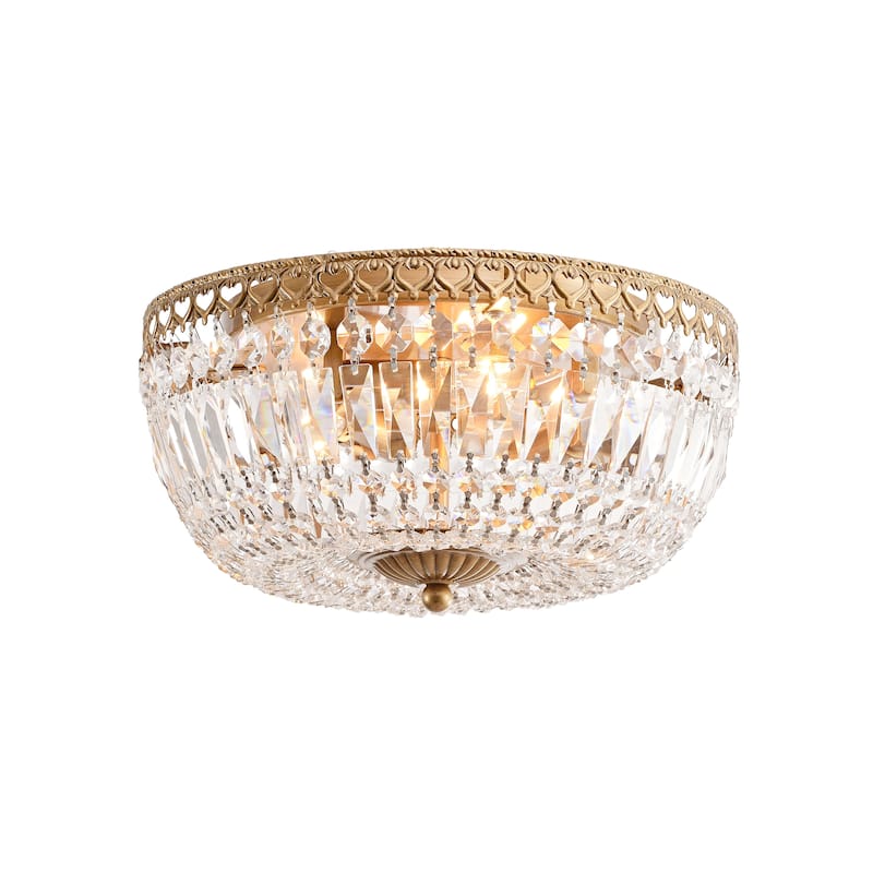 Silver Orchid 14-inch Crystal Flush Mount Chandelier