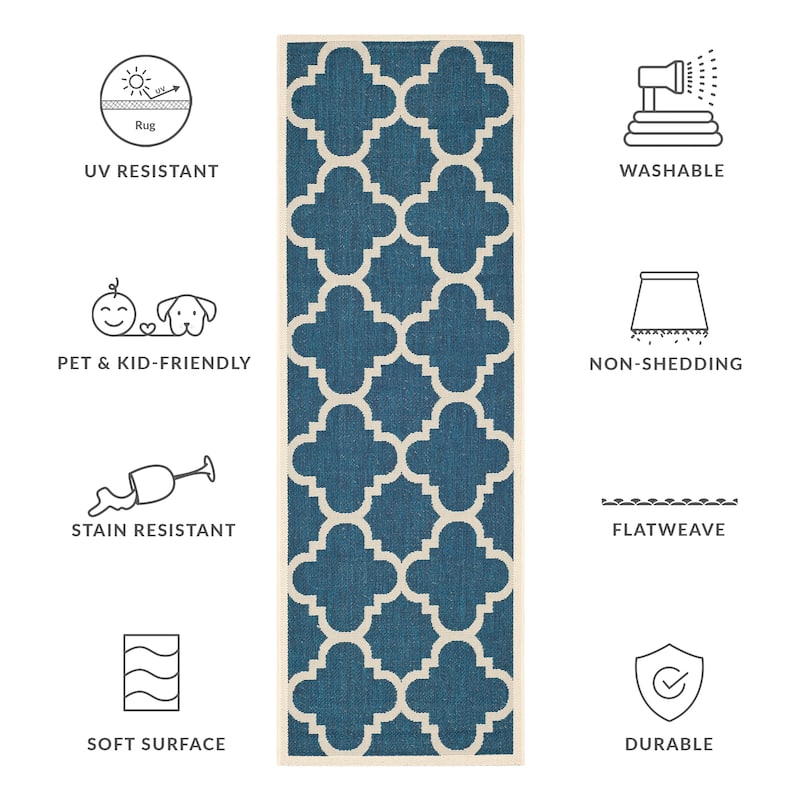 SAFAVIEH Courtyard Hafiza Indoor/ Outdoor Waterproof Patio Backyard Rug